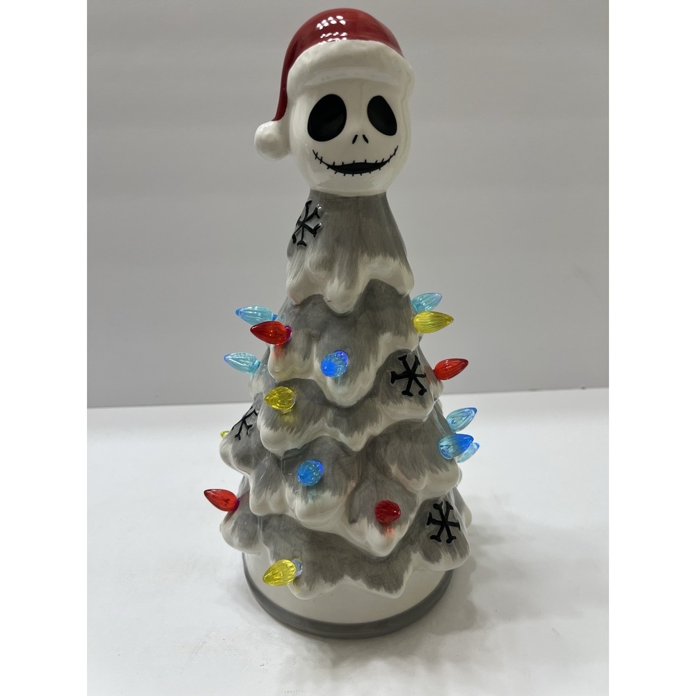 Disney Nightmare Before Christmas Jack Skellington Ceramic Light Up Tree Santa